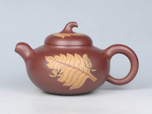 周庚大紫砂壶 秋叶 