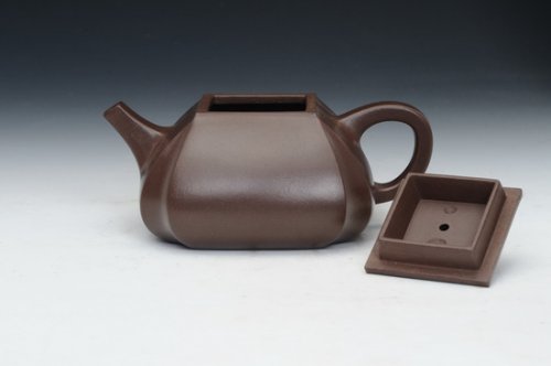 富雯伟紫砂壶 四方抽角 (3) 