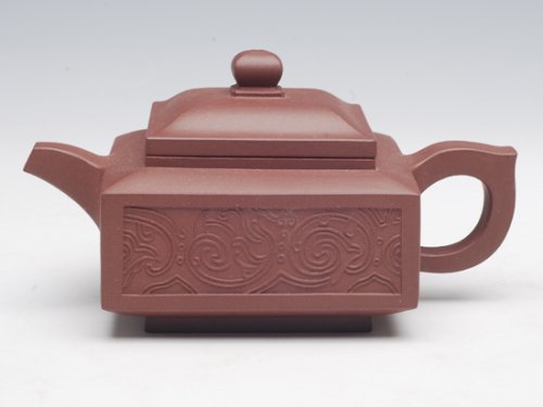 陈健紫砂壶 四方扁玉 
