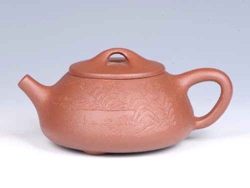 曾红清紫砂壶 - 浮雕景州石瓢 - 