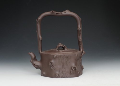 杨文华紫砂壶 梅桩提梁 