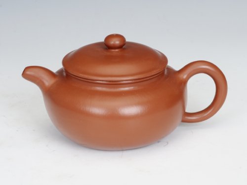 周建芬紫砂壶 朱泥仿古 