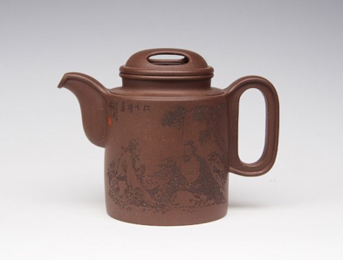 万美群紫砂壶 横把洋桶 