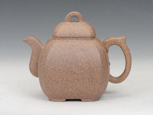 周建芬紫砂壶 四方抽角 