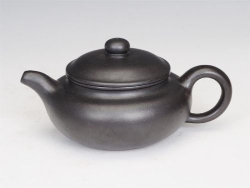 周建芬紫砂壶 黑仿古 