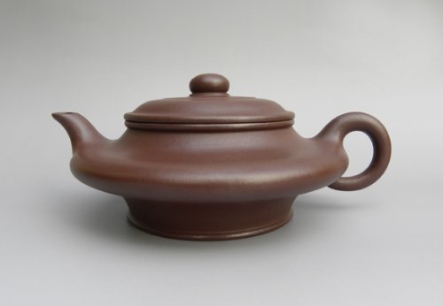 眭龙俊紫砂壶 虚扁 