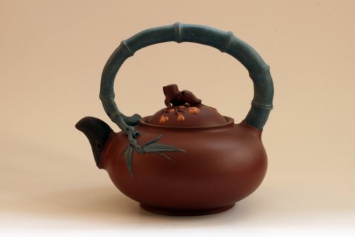 李美玲紫砂壶 三友提梁 