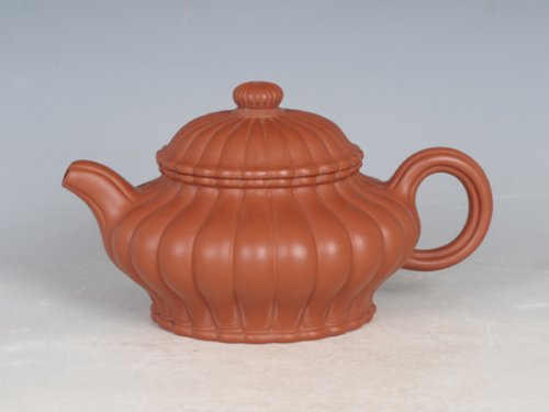 杨春根紫砂壶 筋纹水扁 