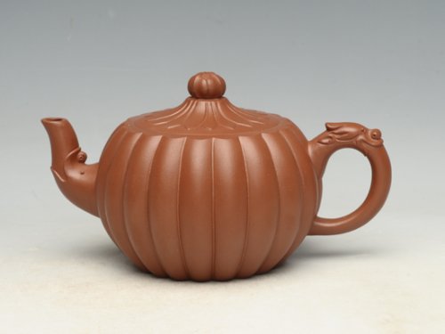 蒋彩萍紫砂壶 龙头菊  泥料：红泥 