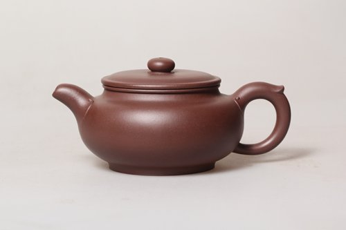 汪立彬紫砂壶 扁腹如意 