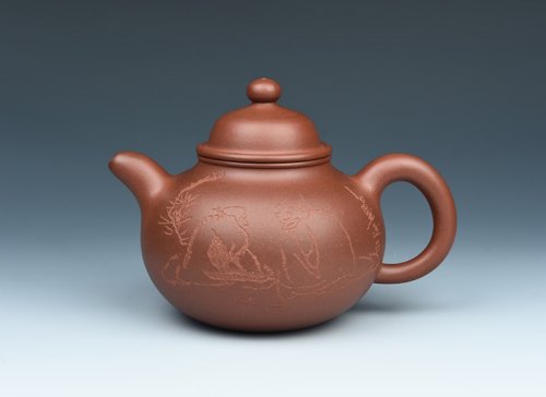 谈跃伟紫砂壶 谈氏掇球 