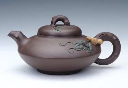 陈国华紫砂壶 松鼠葡萄 