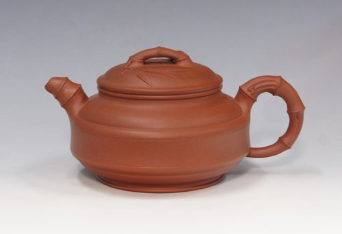 吴青紫砂壶 双线竹鼓 