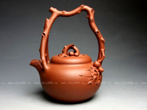 陈珍华紫砂壶 东坡提梁 