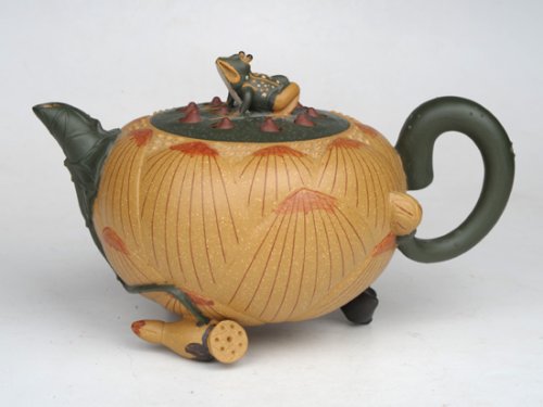 尹月华紫砂壶 荷叶青蛙  400... 