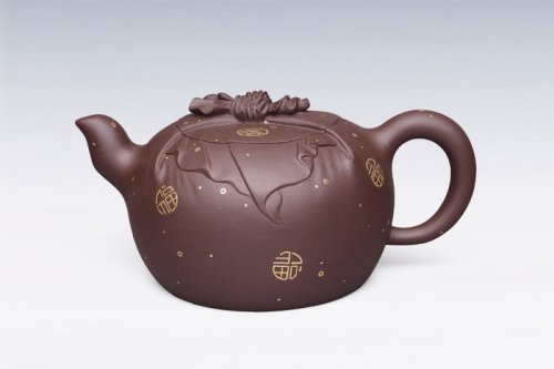 陈一飞紫砂壶 包袱壶 