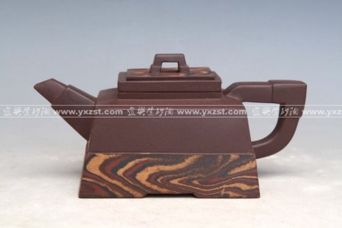 张爱英紫砂壶 四方抽盖 