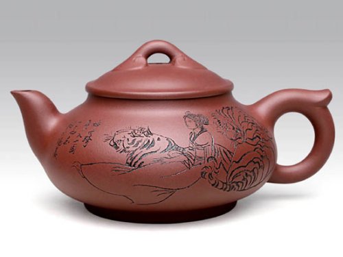 严志军紫砂壶 如意神壶  泥料：拼紫  容量：350CC 