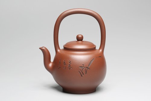 蒋泽军紫砂壶 小提梁（霍春阳书画） 