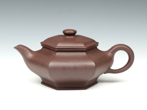 吴玉群紫砂壶 六方虚扁 