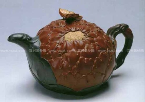 蒋蓉紫砂壶 牡丹壶 
