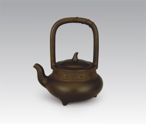 何其仙紫砂壶 瓜韵提梁 