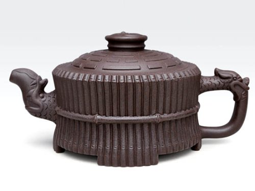 严志军紫砂壶 八卦龙头一捆竹  泥料：黑心紫泥  容量：450CC 
