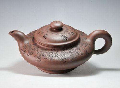石燕紫砂壶 虚扁 