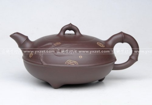 顾美萍紫砂壶 腰线竹 