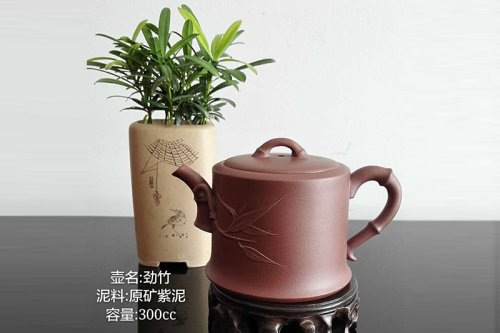 姜梅芳紫砂壶 劲竹 