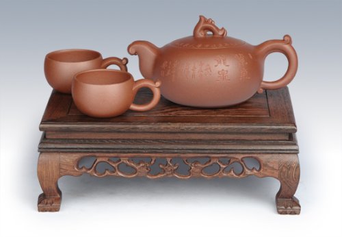 郭琴紫砂壶 龙泉套具 