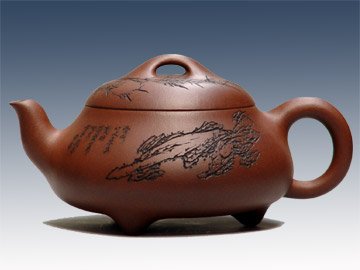 周晓琴紫砂壶 弯嘴石瓢徐秉方铭 