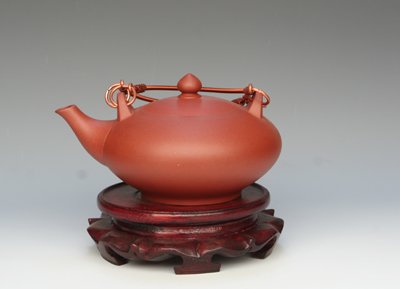 华雪琴紫砂壶 软把提梁 