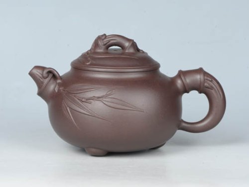 周庚大紫砂壶 圆竹 