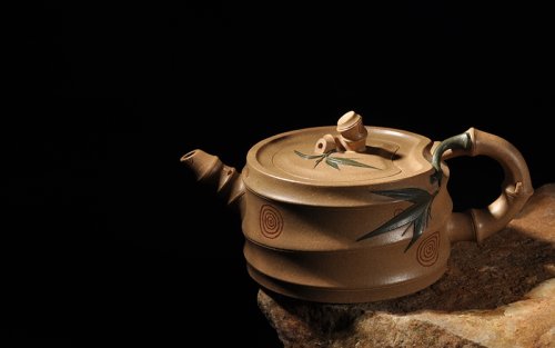 孙立强紫砂壶 三色竹 