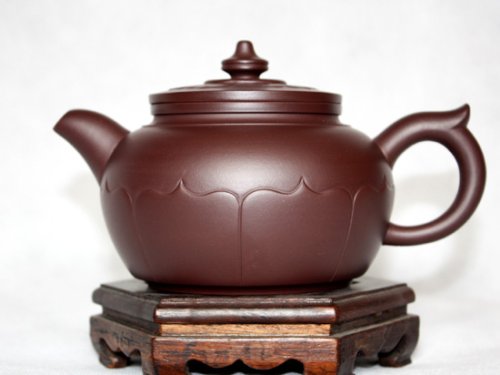 许艳萍紫砂壶 紫茄泥  菱花壶 