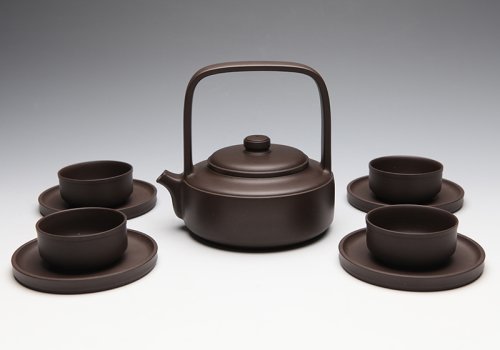 江建翔紫砂壶 提梁套壶 