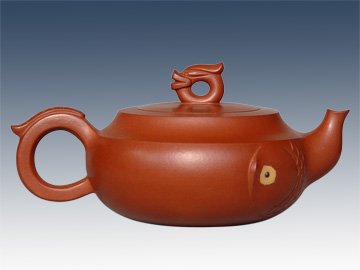 谈文贤紫砂壶 鱼化龙 