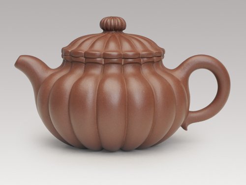 朱建明紫砂壶 圆条仿古 