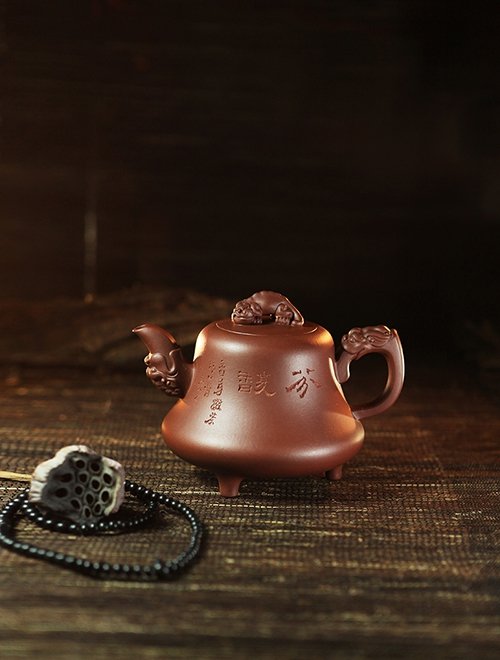 朱叶新紫砂壶 祥龙宝鼎 