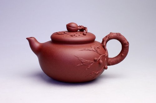 沈寅华紫砂壶 寿桃壶 