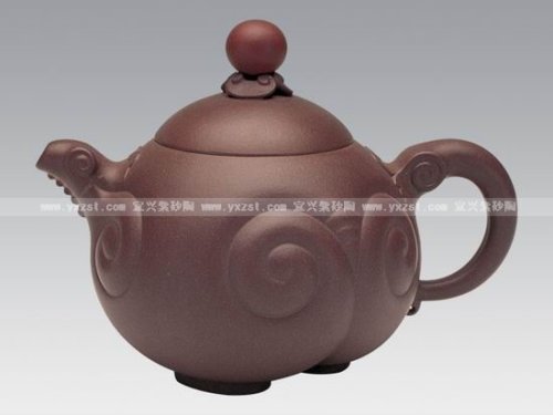陆红炜紫砂壶 三羊开泰壶 