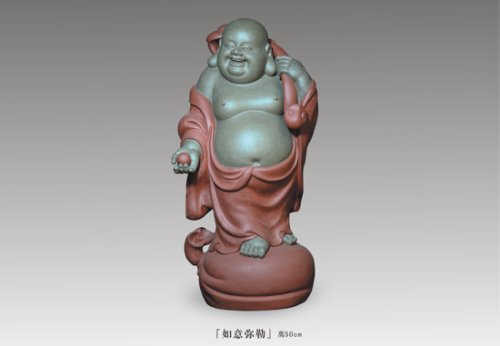 申屠国洪紫砂壶 如意弥勒 