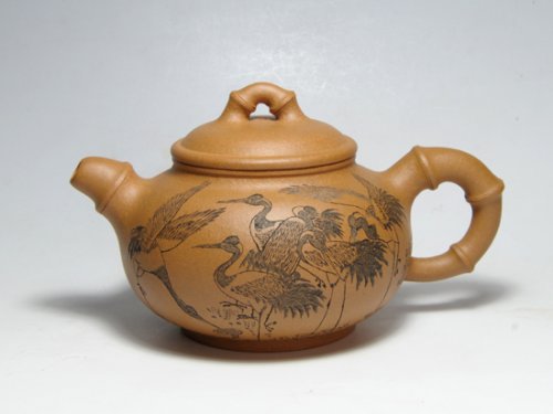 吴秋平紫砂壶 竹鹤同春 