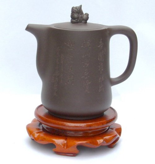 许锡根紫砂壶 柱型壶 