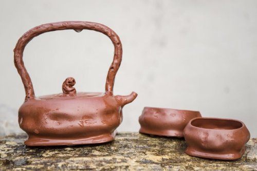 郁建超紫砂壶 山居秋暝之灵猴献瑞 