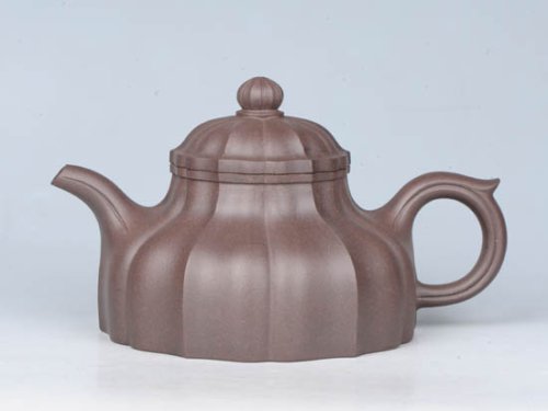 周庚大紫砂壶 菱花 