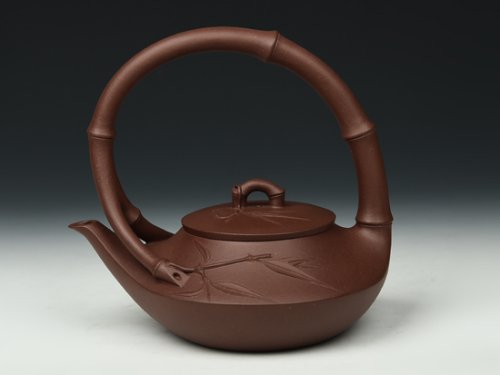 王秀娟紫砂壶 雀竹提梁 