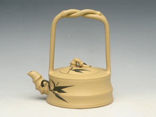 邵文紫砂壶 竹节提梁（段泥） 