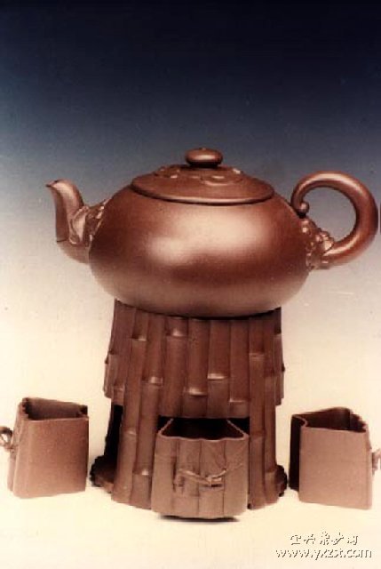 喻小芳紫砂壶 竹炉套壶 